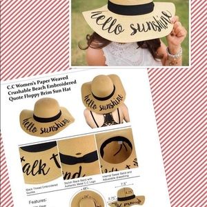 C.C Women’s Paper Weaved Crushable Beach Hat